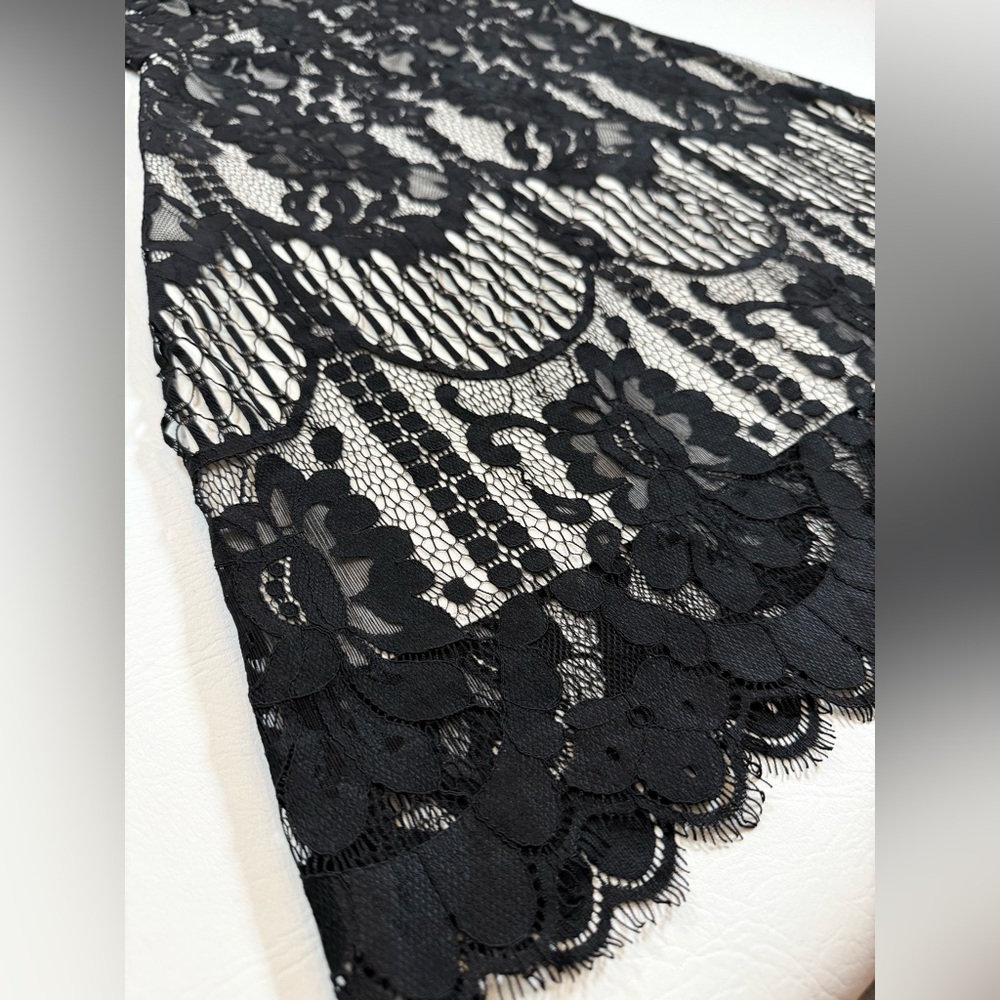 NWT MSLG Women's Elegant Round Neck V-Back Lace A Line Dress large (bin CC) - Picture 15 of 15